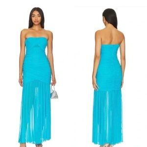 Amanda Uprichard Levi Gown Tropical Turquoise